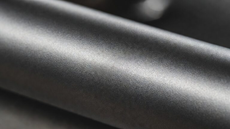 Close-up of anodized aluminum surface showing smooth matte texture